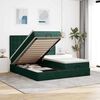 vidaXL Cadre de lit ottoman avec matelas vert fonc&eacute; 200x200 cm velours