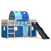 vidaXL Lit superpos&eacute; sans matelas avec toboggan et rideaux 80x200 cm