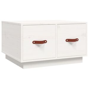 vidaXL Table basse Blanc 60x53x35 cm Bois massif de pin