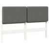 vidaXL T&ecirc;te de lit capitonn&eacute;e Blanc et gris clair 150 cm Pin massif