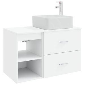 vidaXL Ensemble de mobilier de salle de bain 2 pcs Blanc