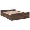 vidaXL Cadre de lit avec tiroirs sans matelas ch&ecirc;ne marron 140x190 cm