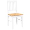 vidaXL Chaises &agrave; manger 2 pcs blanc bois massif caoutchouc