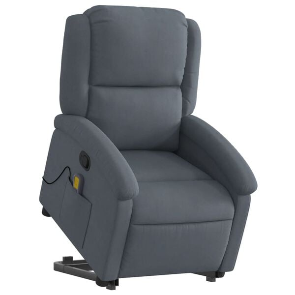 vidaXL Fauteuil de massage inclinable Gris foncé Velours