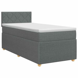 vidaXL Lit boxspring avec matelas Gris fonc&eacute; 90 x 190 cm Tissu