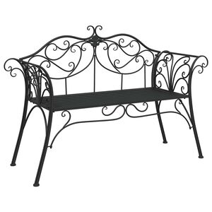 vidaXL Banc de jardin 2-Nombre de places 130 x 47 x 90 cm Acier Noir