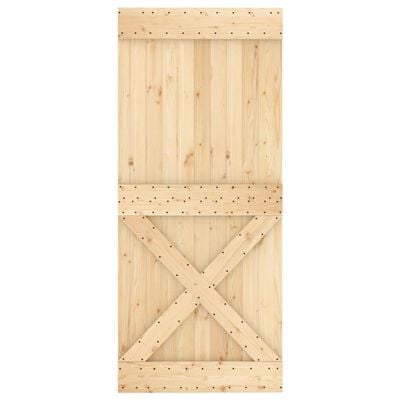 vidaXL Porte coulissante et kit de quincaillerie 90x210 cm pin massif