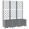 vidaXL Jardini&egrave;re avec treillis Gris clair 120x40x136 cm PP