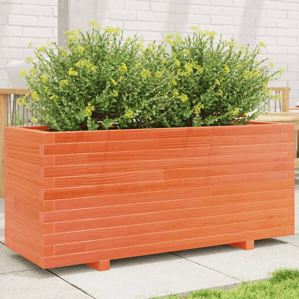 vidaXL Jardini&egrave;re cire marron 110x40x49,5 cm bois de pin massif