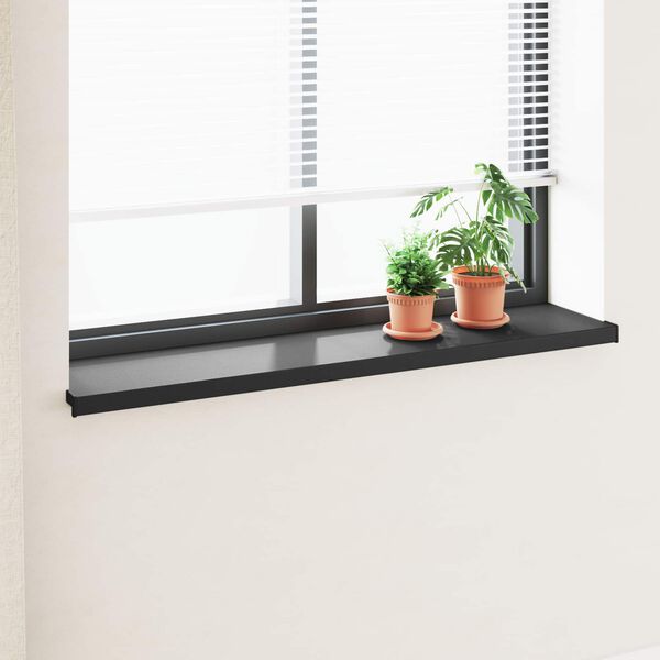 vidaXL Appui de fen&ecirc;tre Noir avec grain de bois 120 x 30 x 4,5 cm PVC