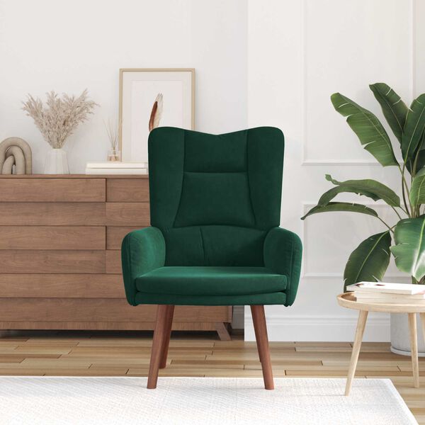 vidaXL fauteuil Vert fonc&eacute; 63 x 67 x 94 cm Velours