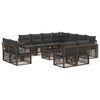 vidaXL Ensemble de canap&eacute; de jardin 12 pcs Gris et Gris fonc&eacute;