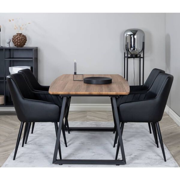 Venture Home Chaises &agrave; manger lot de 2 Comfort aspect cuir noir