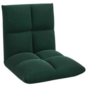 vidaXL Fauteuil de sol ajustable Vert fonc&eacute; Velours