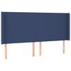 vidaXL T&ecirc;te de lit avec oreilles Bleu 203x16x118/128 cm Tissu