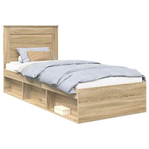 vidaXL Cadre de lit avec tiroir Ch&ecirc;ne Sonoma 75 x 190 cm Pin massif