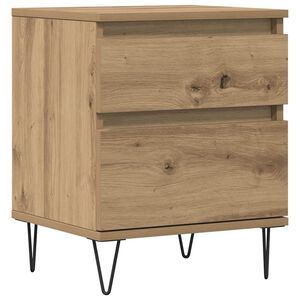 vidaXL Table de chevet ch&ecirc;ne artisanal 40x35x50 cm bois d&rsquo;ing&eacute;nierie