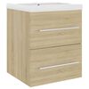 vidaXL Armoire d'&eacute;vier avec lavabo int&eacute;gr&eacute; Ch&ecirc;ne sonoma Agglom&eacute;r&eacute;