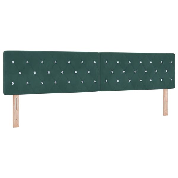vidaXL T&ecirc;te de lit LED avec t&ecirc;te de lit Vert fonc&eacute; 200 cm Polyester