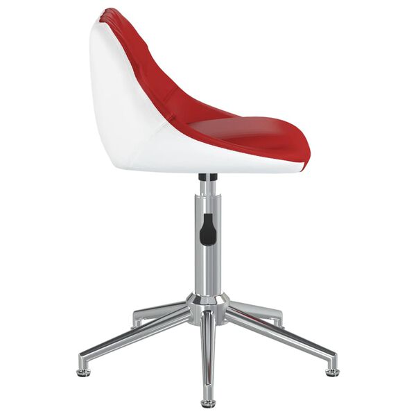 vidaXL Chaise de bureau pivotante Rouge bordeaux et blanc Similicuir