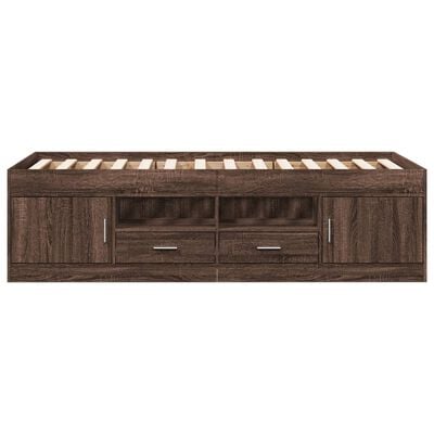 vidaXL Lit de jour avec tiroirs sans matelas chêne marron 90x190 cm