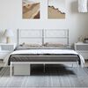 vidaXL Cadre de lit métal sans matelas et tête de lit blanc 135x190 cm
