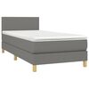 vidaXL Sommier &agrave; lattes de lit avec matelas Gris fonc&eacute; 100x200cm Tissu
