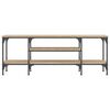 vidaXL Meuble TV chêne sonoma 121x35x45 cm bois d'ingénierie et fer