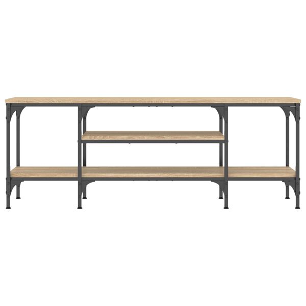 vidaXL Meuble TV chêne sonoma 121x35x45 cm bois d'ingénierie et fer