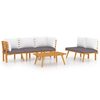 vidaXL Salon de jardin 5 pcs avec coussins Bois d'acacia solide