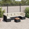vidaXL Salon de jardin 8 pcs avec coussins noir r&eacute;sine tress&eacute;e
