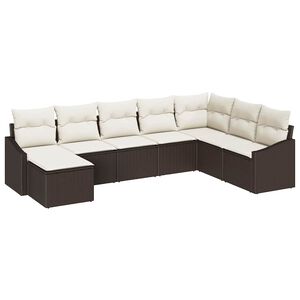 vidaXL Ensemble de Canap&eacute;s 8 pc Marron polyrotin