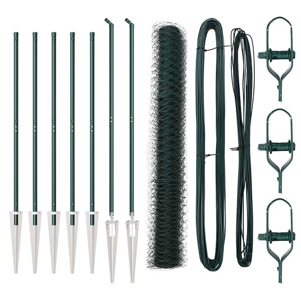 vidaXL Poteau de cl&ocirc;ture. Vert 10 x 1,4 m (maille de 36 mm)