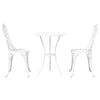 vidaXL Ensemble bistro de jardin 3 pcs Blanc Aluminium