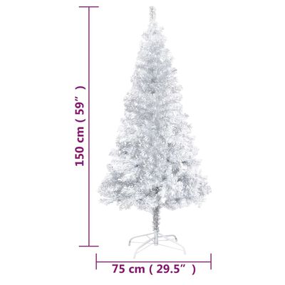 vidaXL Arbre de Noël artificiel pré-éclairé/boules argenté 150 cm PET