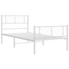 vidaXL Cadre de lit métal sans matelas et pied de lit blanc 100x200 cm