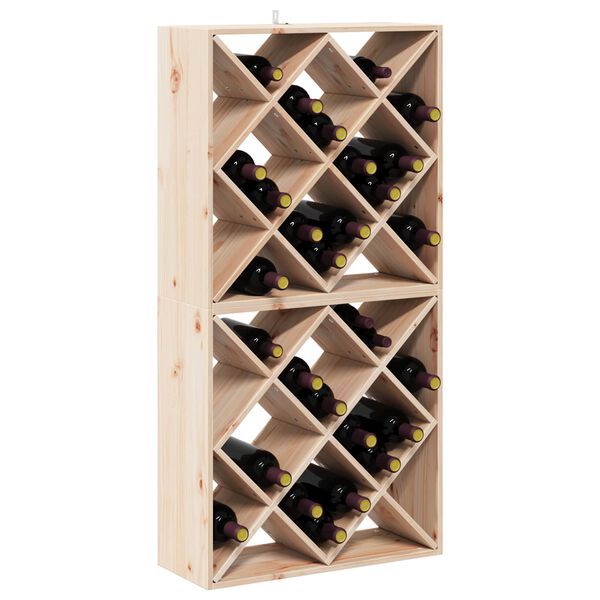 vidaXL &Eacute;tag&egrave;re &agrave; vin 2 pcs Naturel 62 x 25 x 62 cm Pin massif