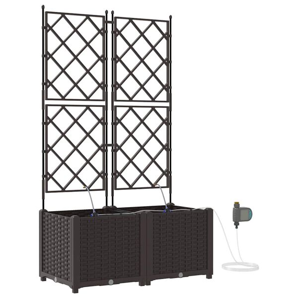 vidaXL Cache-pot de jardin 2 pcs Marron Acier