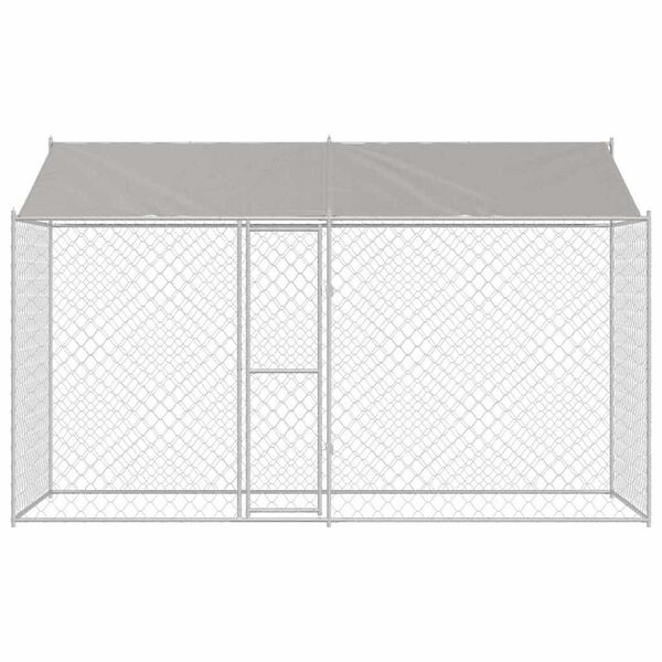 vidaXL Cage pour chien Argent 400 x 200 x 256 cm Acier galvanisé
