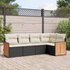 vidaXL Salon de jardin 5 pcs avec coussins noir r&eacute;sine tress&eacute;e