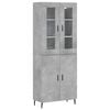 vidaXL Buffet haut Gris b&eacute;ton 69,5x34x180 cm Bois d'ing&eacute;nierie