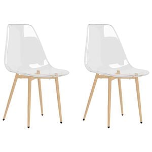 vidaXL Chaises &agrave; manger lot de 2 Transparent PET