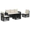 vidaXL Ensemble de canap&eacute; de jardin 6 pc Noir et blanc cr&egrave;me polyrotin