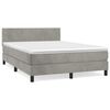 vidaXL Sommier &agrave; lattes de lit et matelas Gris clair 140x190cm Velours