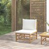 vidaXL Canap&eacute; central de jardin avec coussins blanc cr&egrave;me bambou
