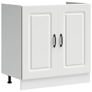 vidaXL Meuble bas pour &eacute;vier Kalmar blanc 80x46x81,5cm bois ing&eacute;nierie