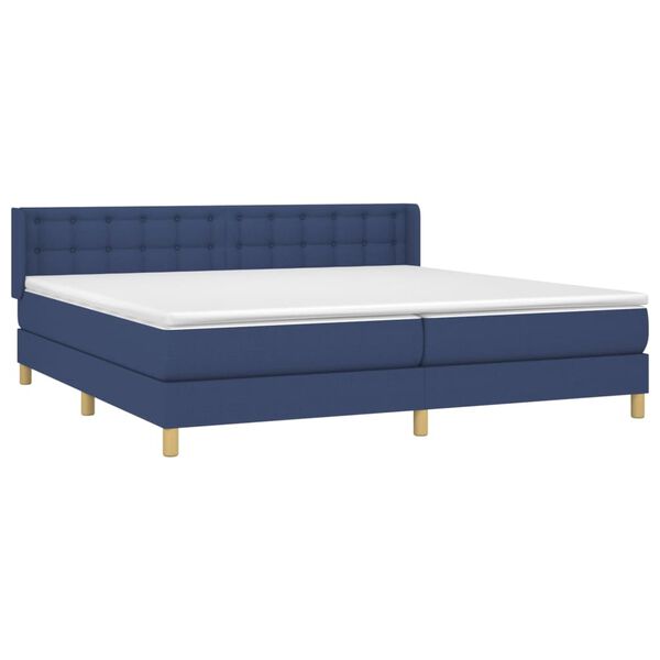 vidaXL Sommier &agrave; lattes de lit avec matelas Bleu 180x200 cm Tissu