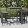 vidaXL Ensemble de bar de jardin 5 pcs gris bois de pin massif