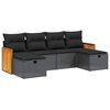 vidaXL Salon de jardin 6 pcs avec coussins noir r&eacute;sine tress&eacute;e