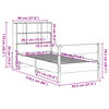 vidaXL Lit biblioth&egrave;que sans matelas cire marron 90x190 cm pin massif